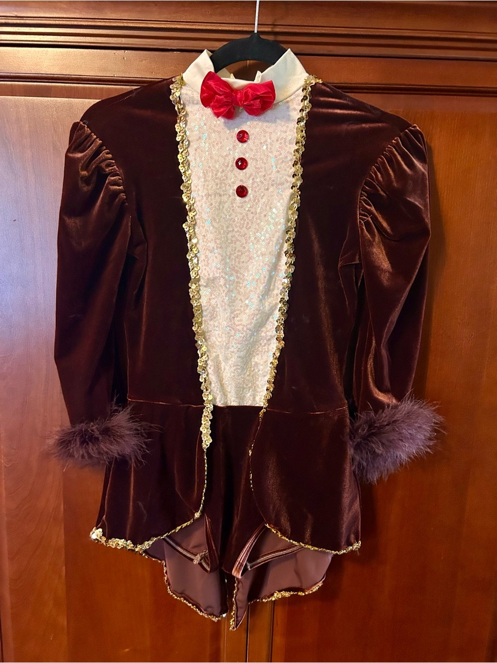 Curtain Call Reindeer Velvet Sequin Holiday Antlers Dance Costume Adult Small